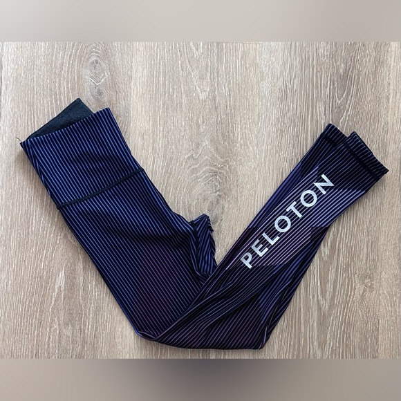 WITH‎ x Peloton Array of Color Purple Stripe Spell Out Leggings SZ S - Picture 1 of 8